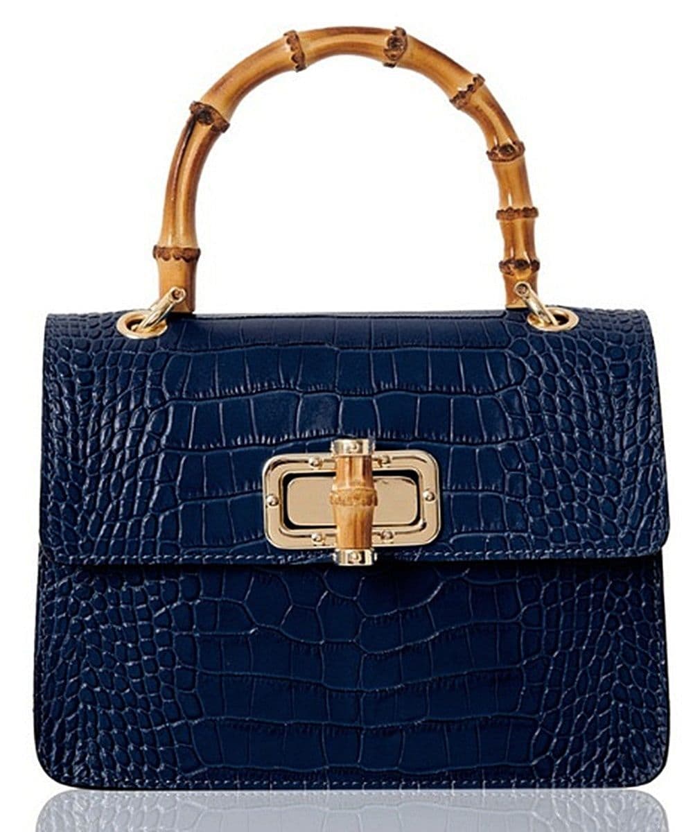 Mock Crock Leather Grab Bag Top Handle Bag  Shoulder Bag