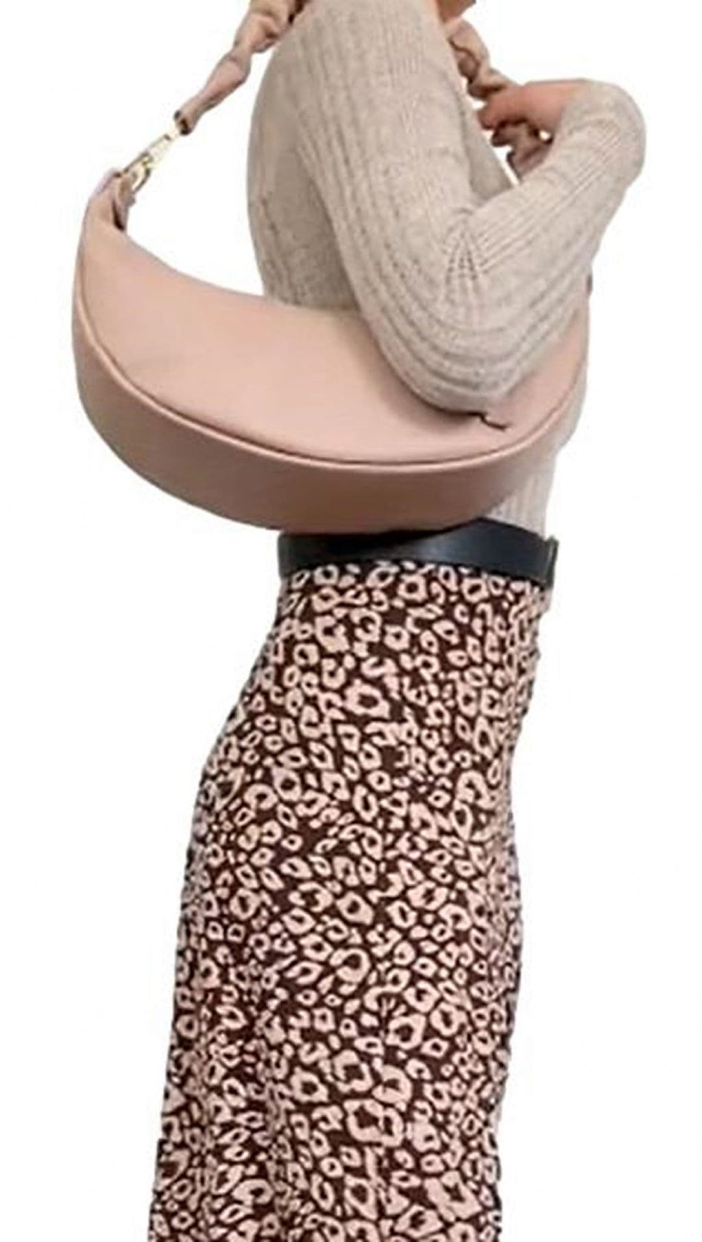 Navy Blue Ruched / Pleated Handle Boat Shape Bag, Italian Leather Shoulder Bag