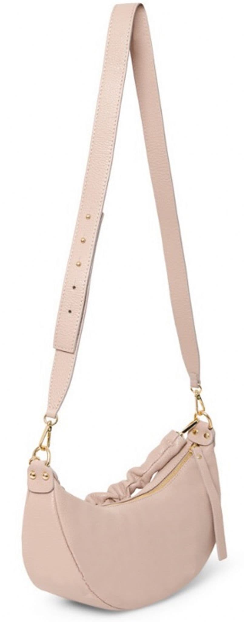 Navy Blue Ruched / Pleated Handle Boat Shape Bag, Italian Leather Shoulder Bag