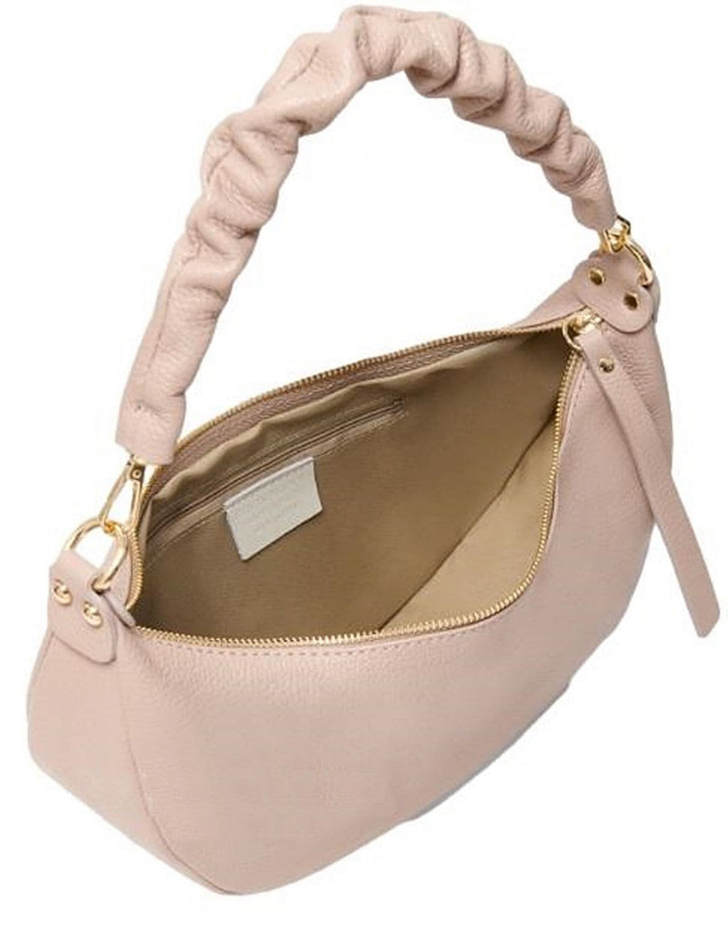 Navy Blue Ruched / Pleated Handle Boat Shape Bag, Italian Leather Shoulder Bag