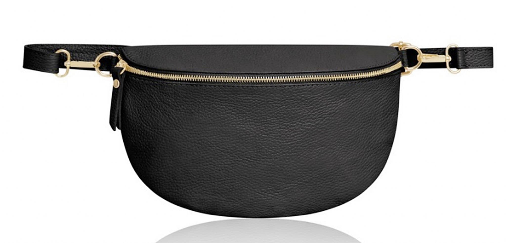 Oversized Leather Sling Bag Bum Bag Crossbody Clutch Bag  Multi Use (Darker Large Size)