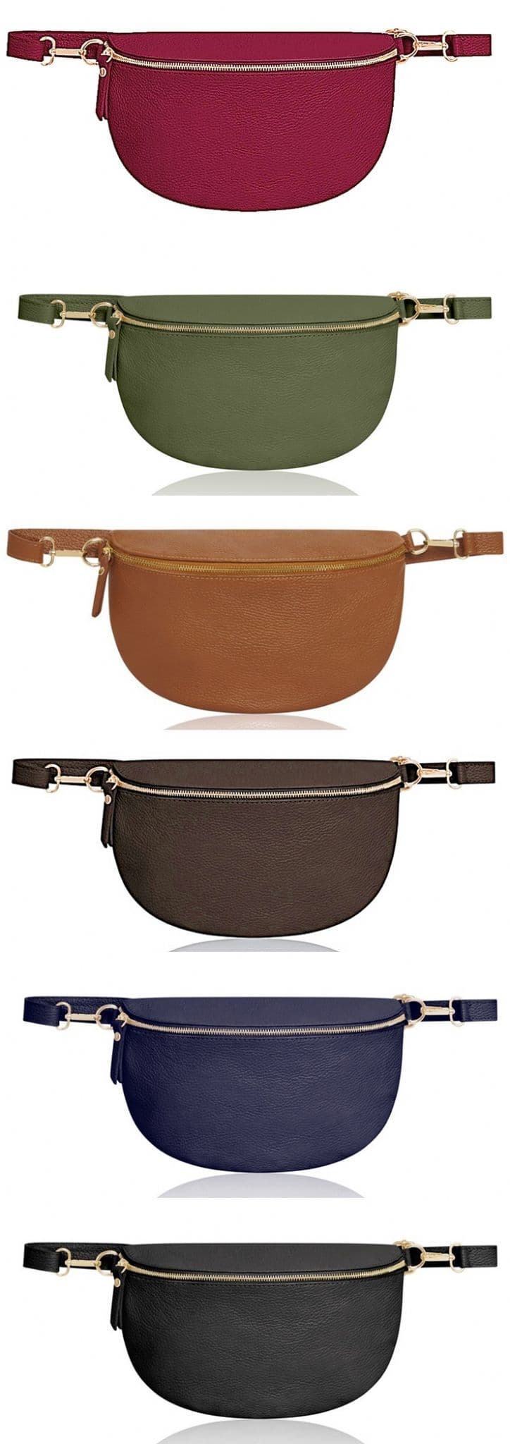 Oversized Leather Sling Bag Bum Bag Crossbody Clutch Bag  Multi Use (Darker Large Size)