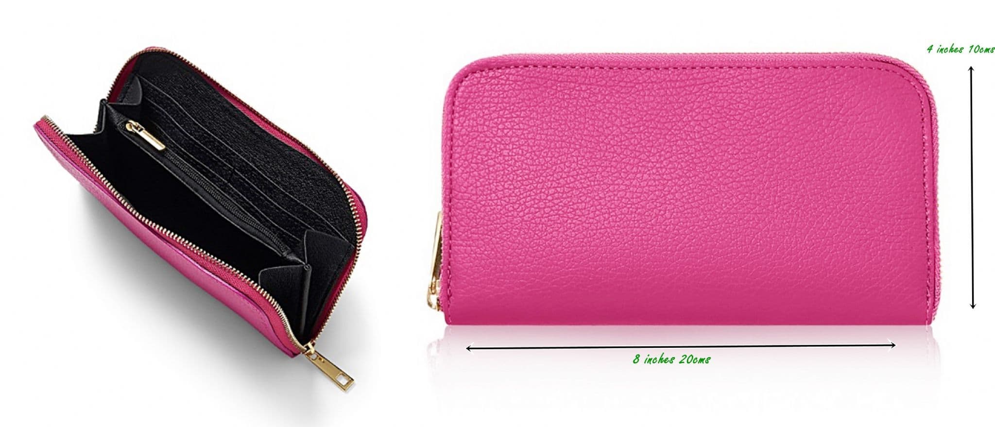 Purse Wallet Italian Leather Purse with Gold Tone Trims