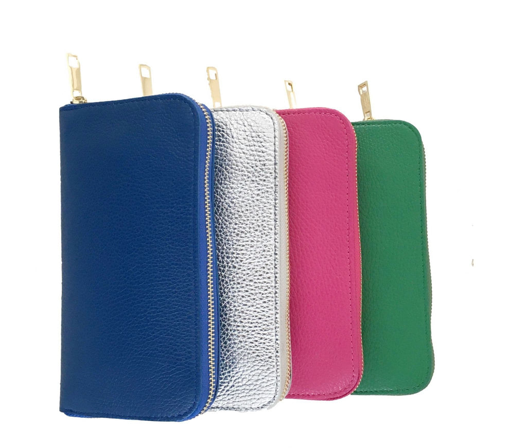 Purse Wallet Italian Leather Purse with Gold Tone Trims