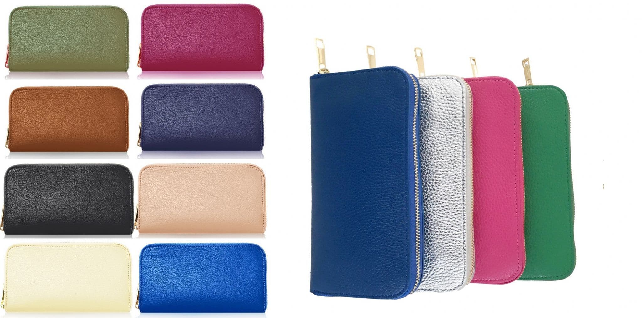 Purse Wallet Italian Leather Purse with Gold Tone Trims