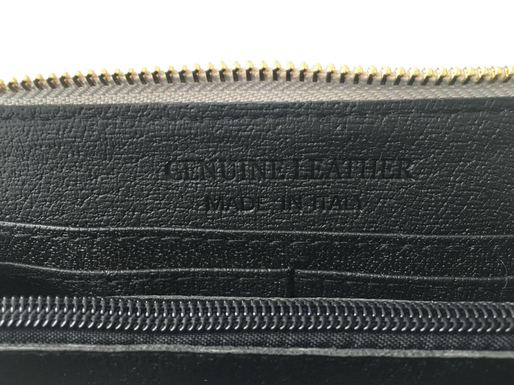 Purse Wallet Italian Leather Purse with Gold Tone Trims