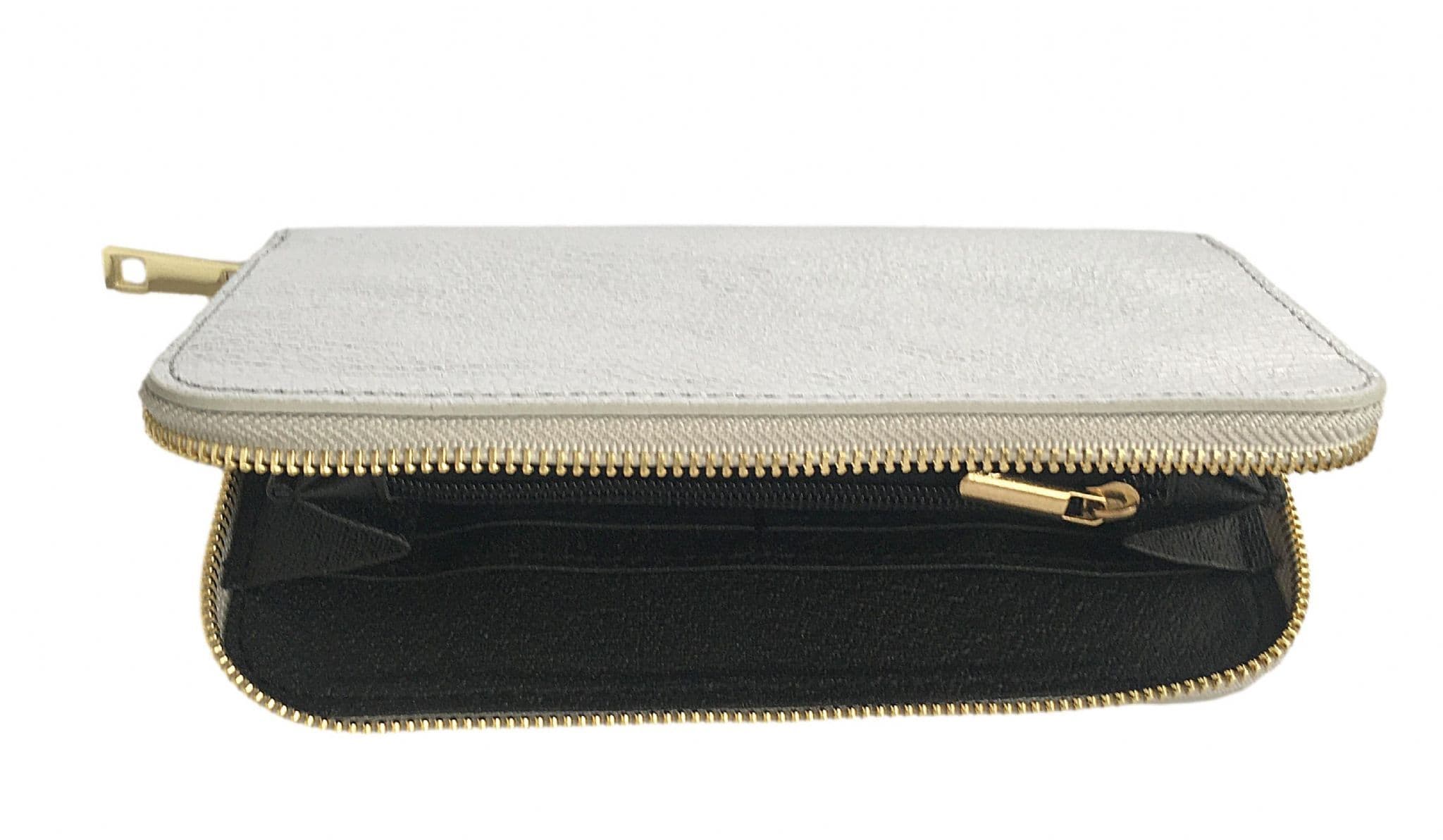 Purse Wallet Italian Leather Purse with Gold Tone Trims