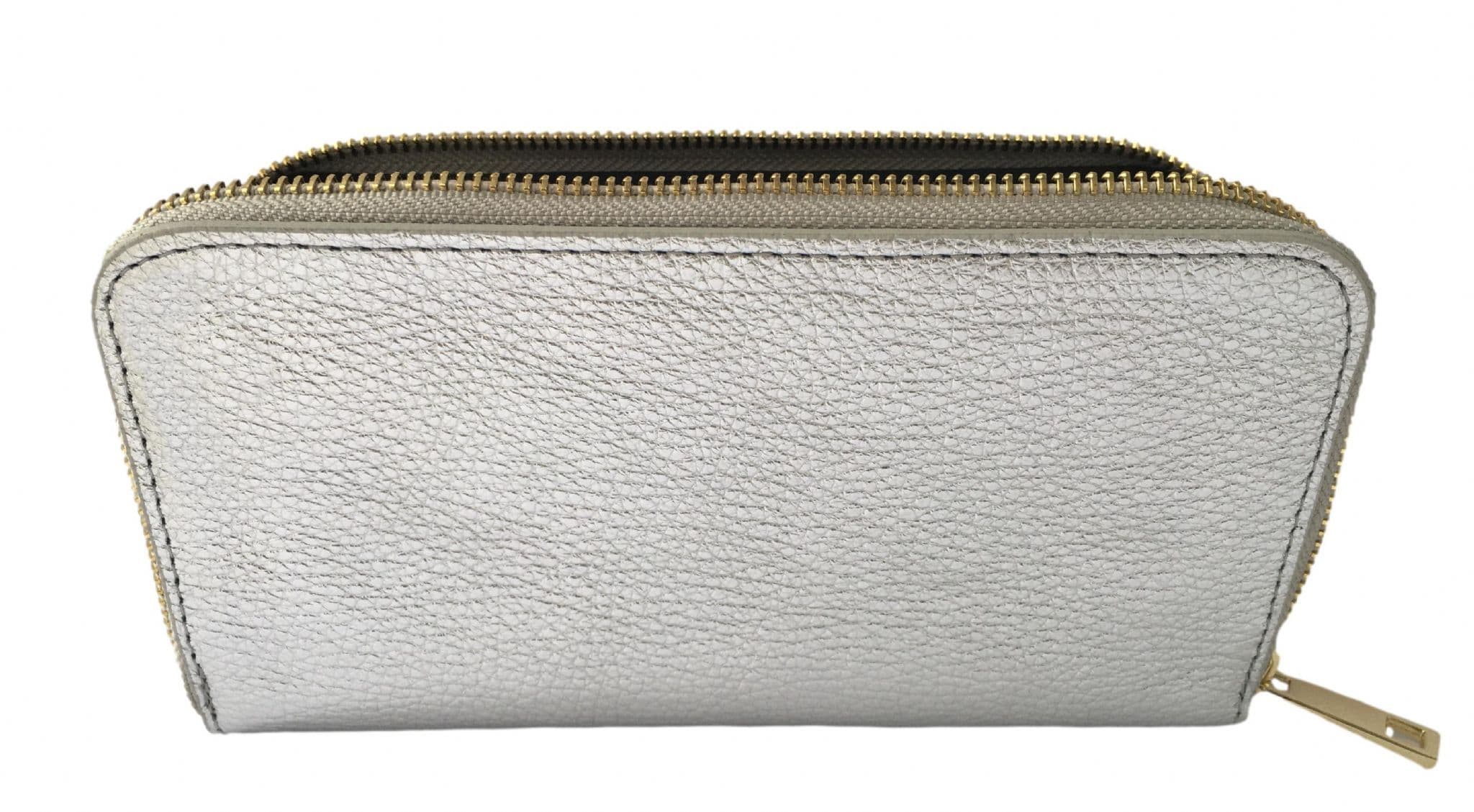 Purse Wallet Italian Leather Purse with Gold Tone Trims