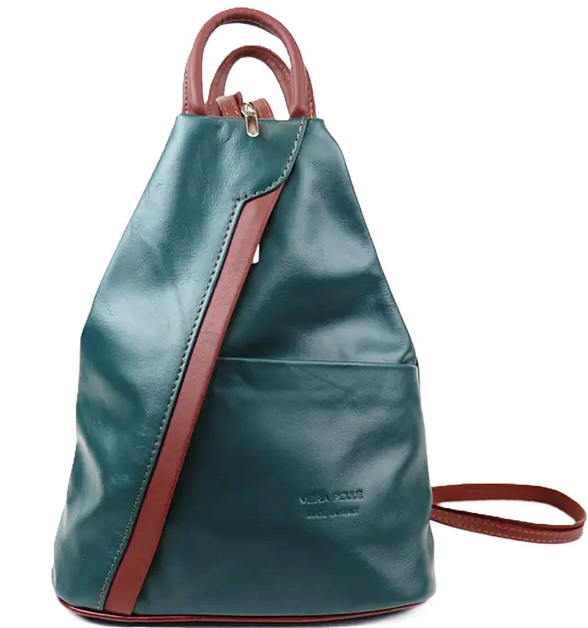 Rucksack Backpack Shoulder Bag Top Handle Bag 3 In 1 Convertible Vera Pelle Italian Leather