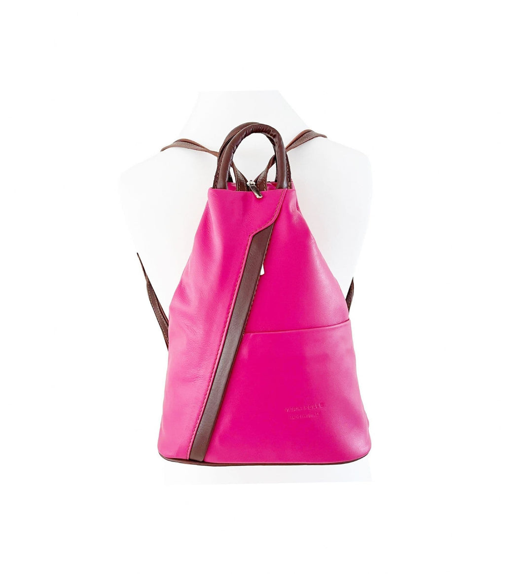 Rucksack Backpack Shoulder Bag Top Handle Bag 3 In 1 Convertible Vera Pelle Italian Leather