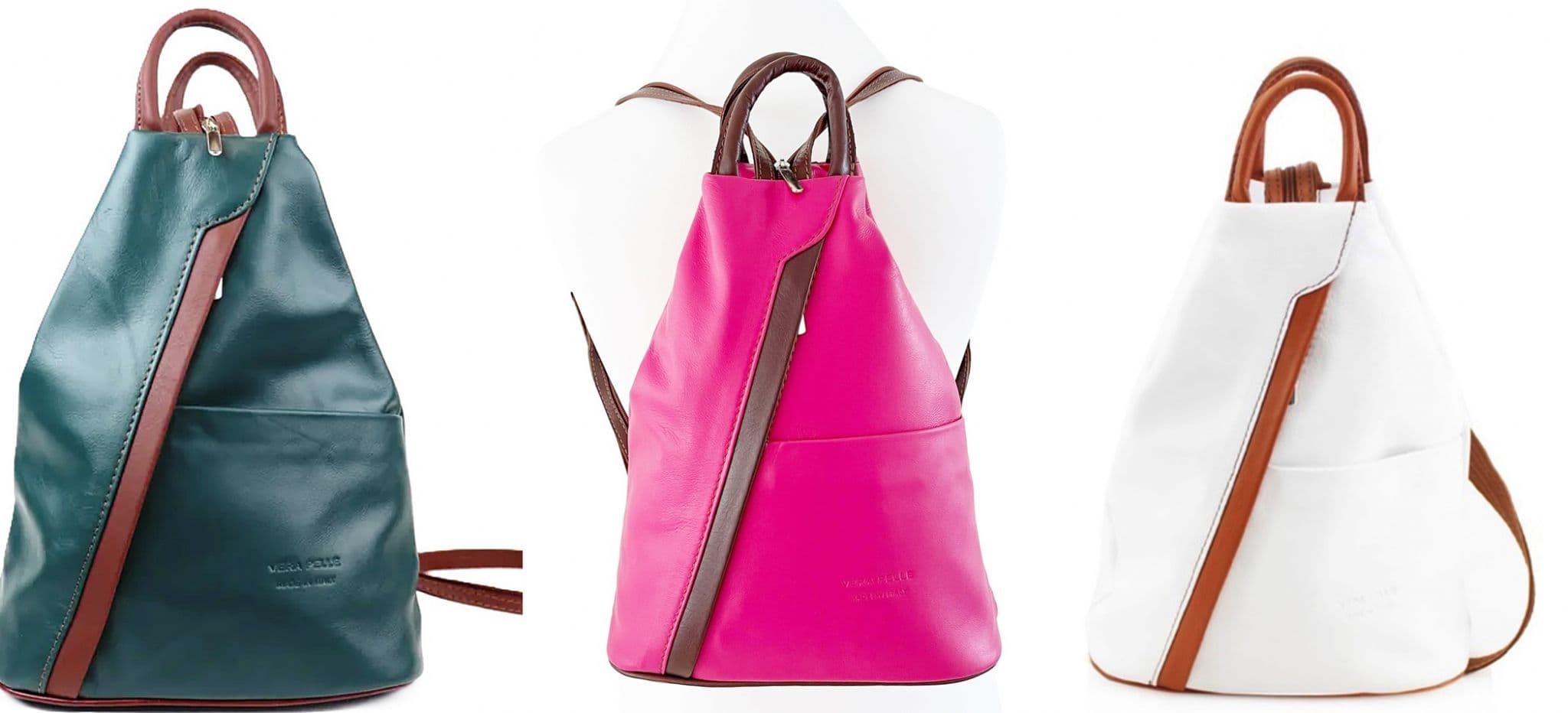 Rucksack Backpack Shoulder Bag Top Handle Bag 3 In 1 Convertible Vera Pelle Italian Leather