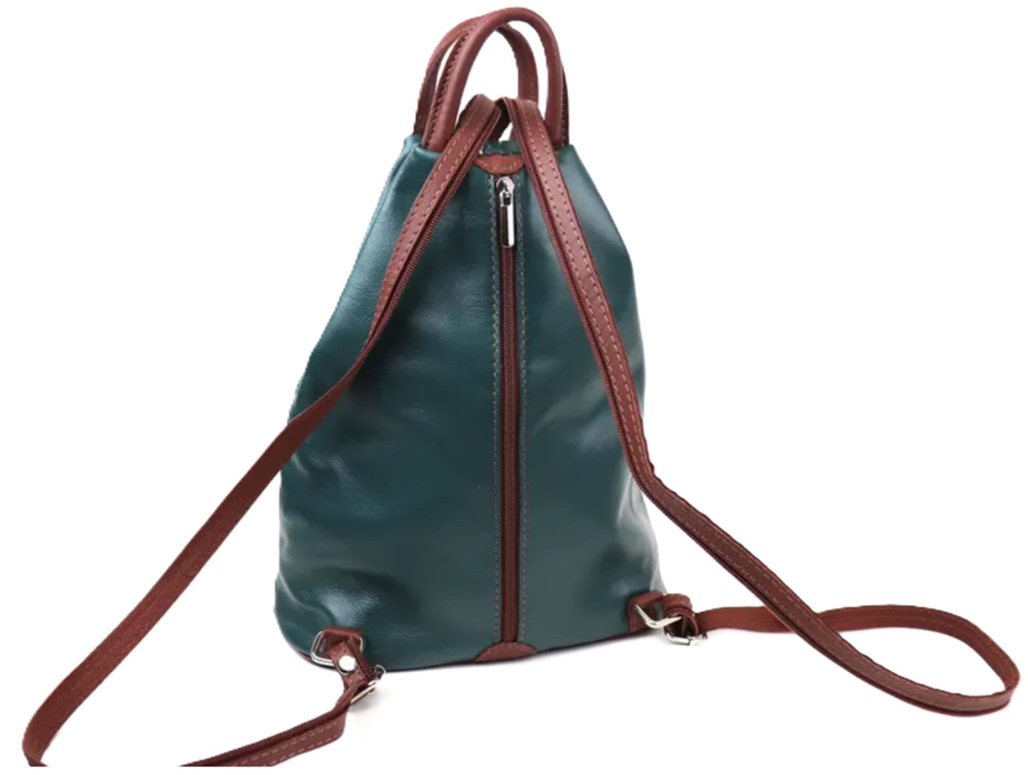 Rucksack Backpack Shoulder Bag Top Handle Bag 3 In 1 Convertible Vera Pelle Italian Leather