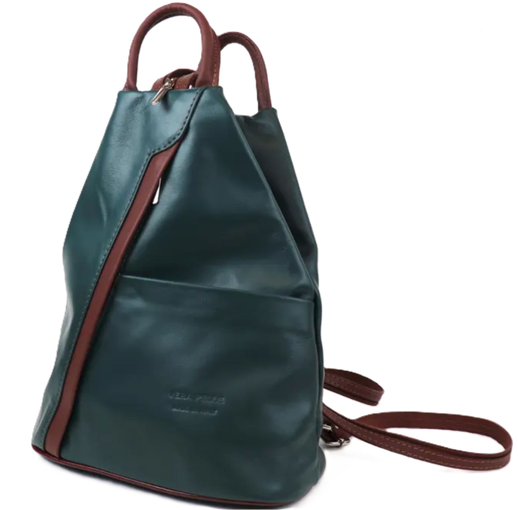 Rucksack Backpack Shoulder Bag Top Handle Bag 3 In 1 Convertible Vera Pelle Italian Leather