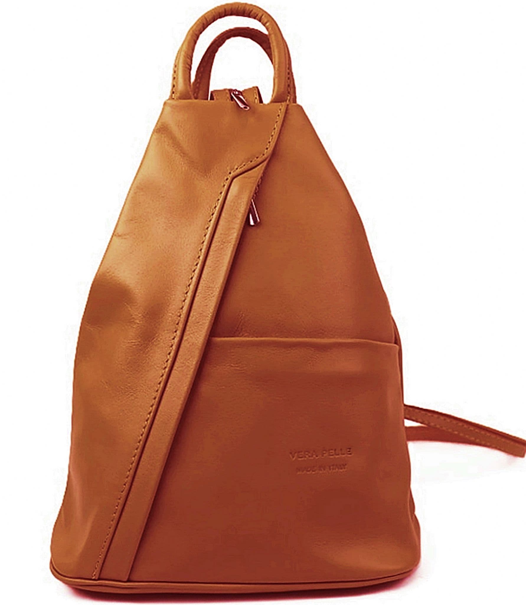 Rucksack Backpack Shoulder Bag Vera Pelle Super Soft Italian Leather Convertible