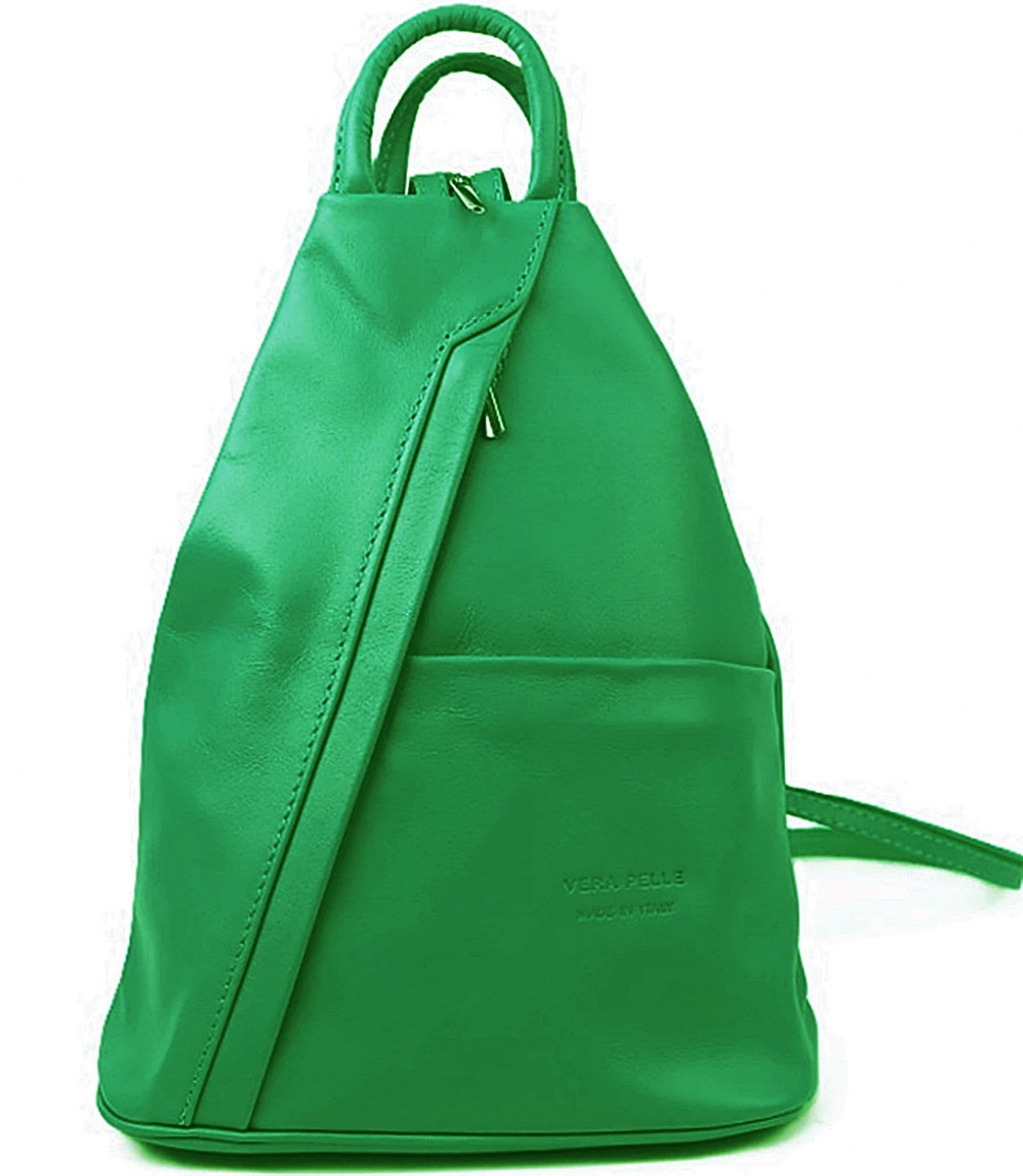 Rucksack Backpack Shoulder Bag Vera Pelle Super Soft Italian Leather Convertible