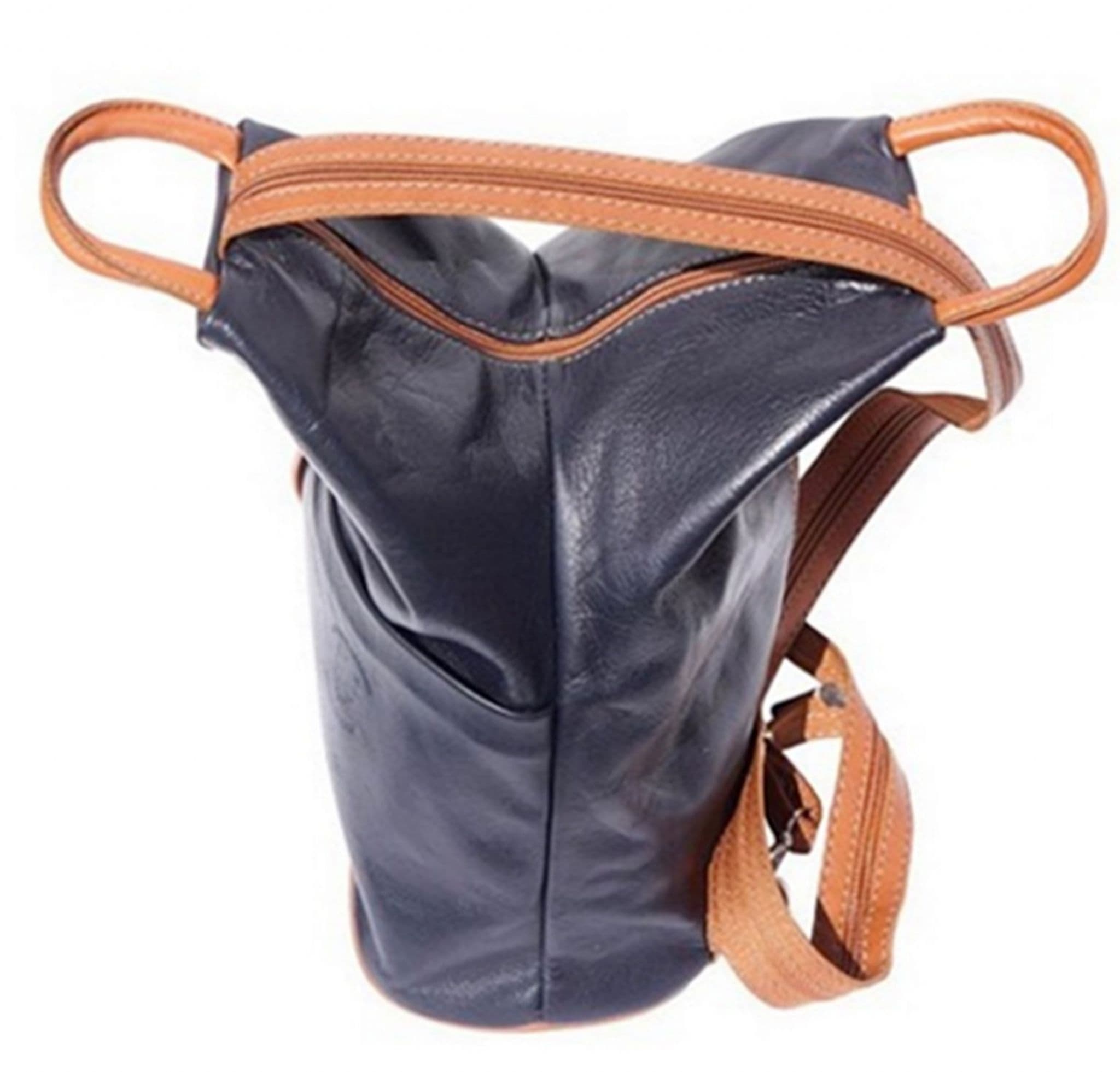 Rucksack Backpack Shoulder Bag Vera Pelle Super Soft Italian Leather Convertible