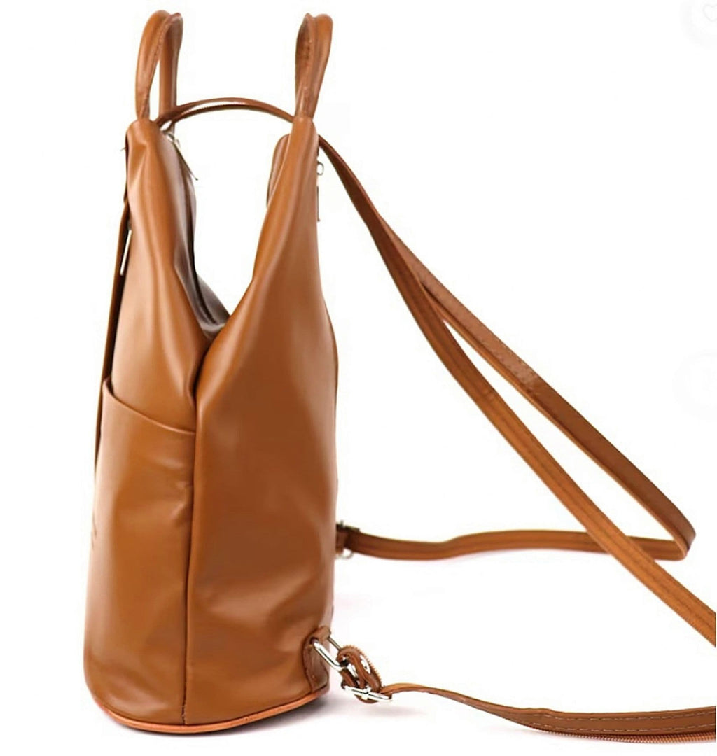 Rucksack Backpack Shoulder Bag Vera Pelle Super Soft Italian Leather Convertible