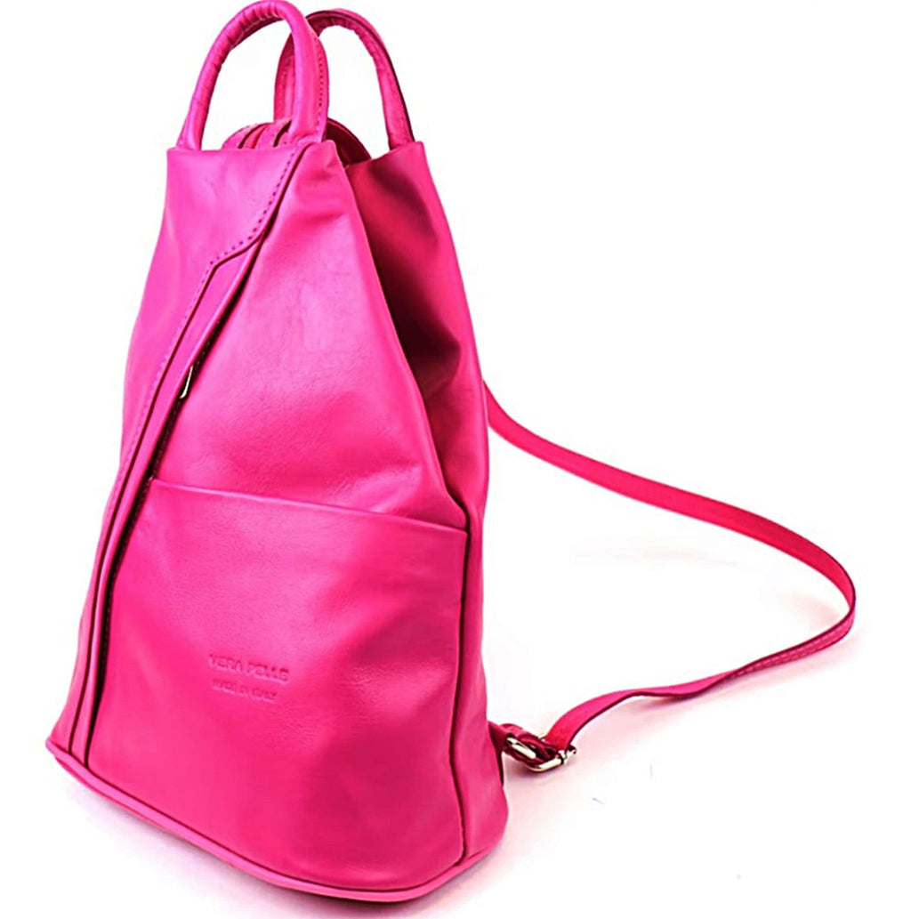 Rucksack Backpack Shoulder Bag Vera Pelle Super Soft Italian Leather Convertible