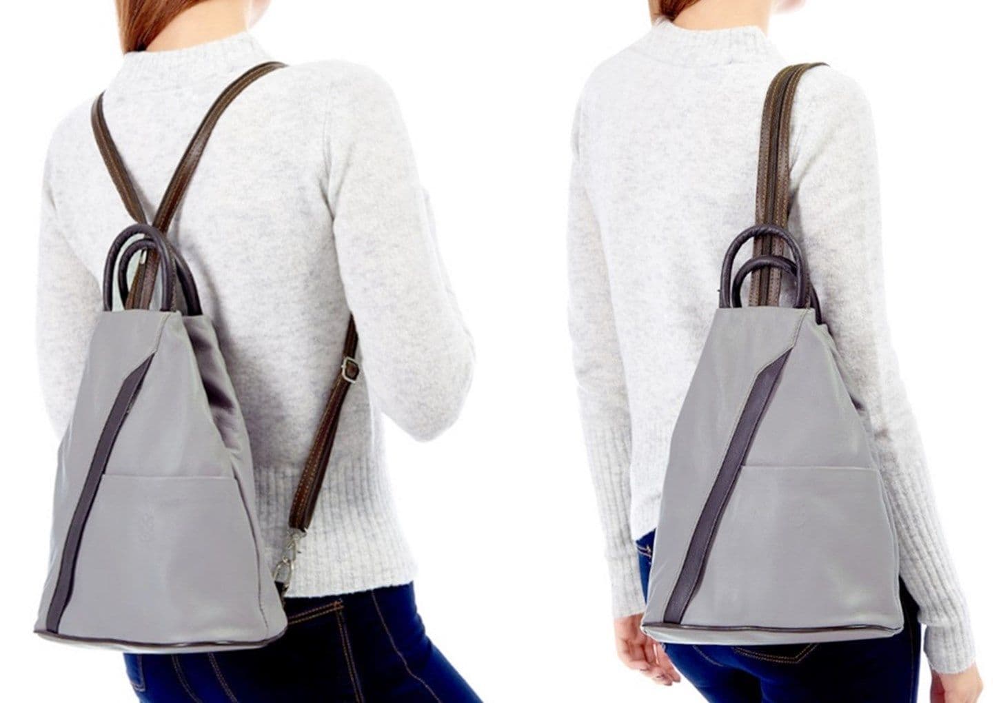 Rucksack Backpack Shoulder Bag Vera Pelle Super Soft Italian Leather Convertible