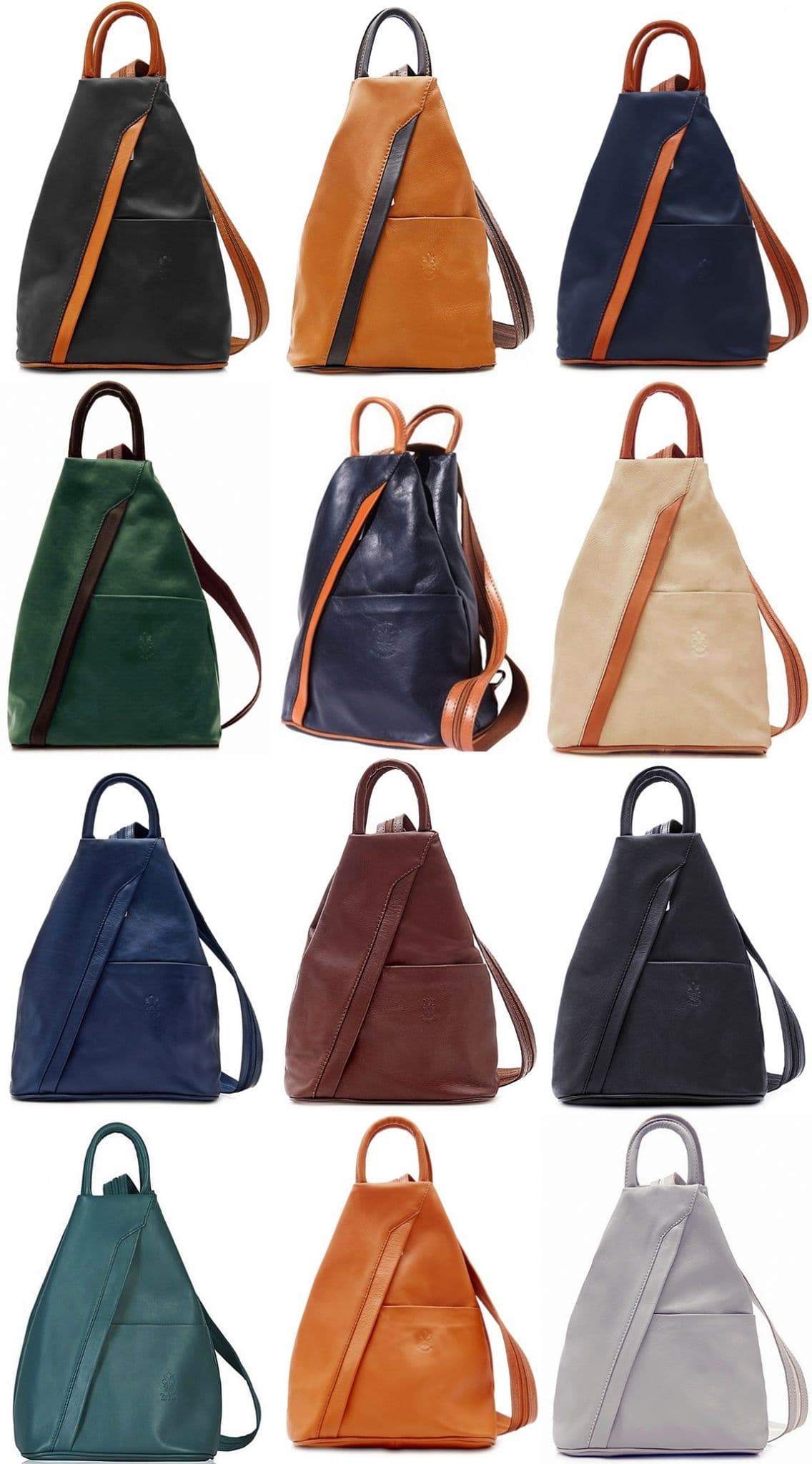 Rucksack Backpack Shoulder Bag Vera Pelle Super Soft Italian Leather Convertible