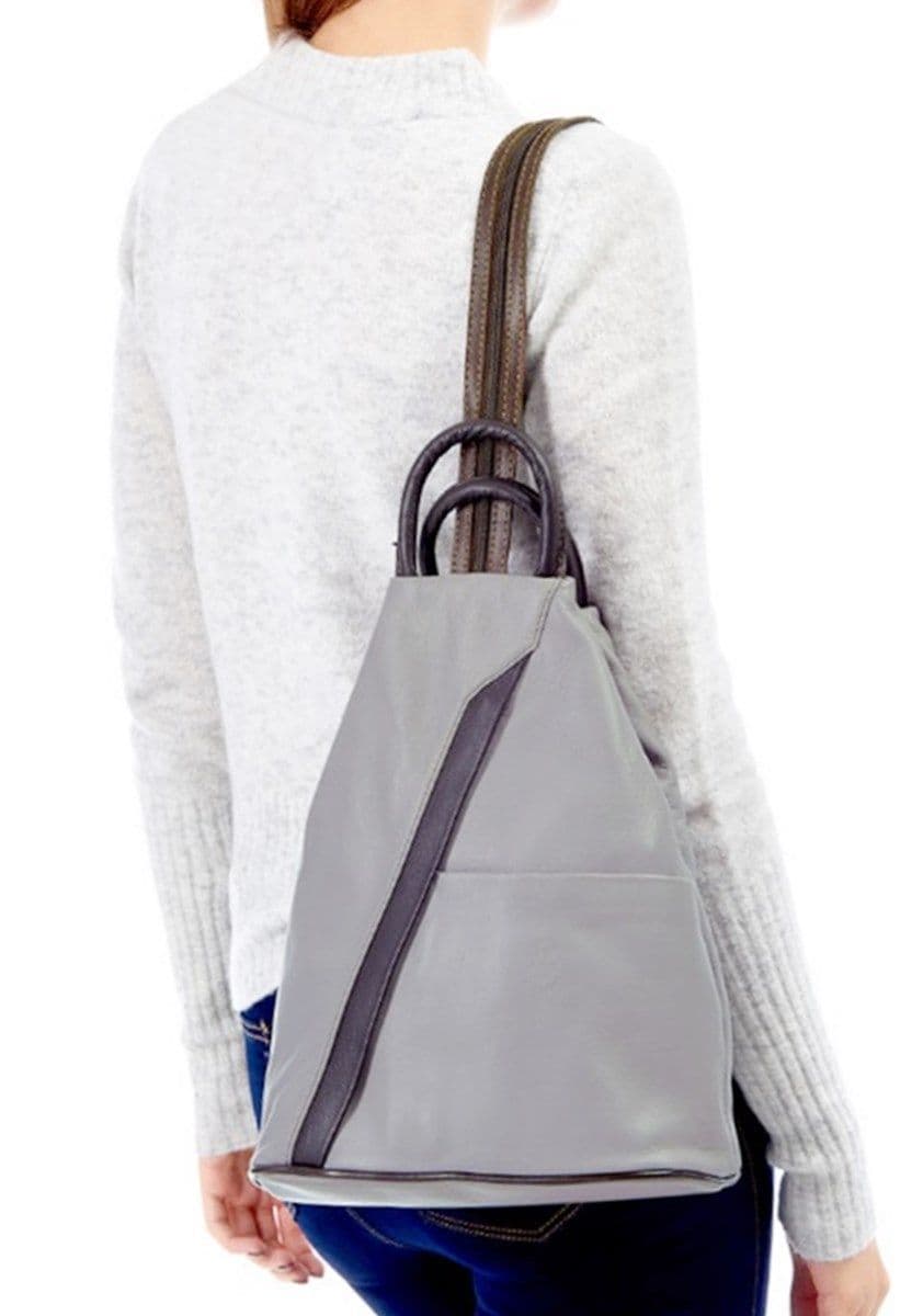 Rucksack Backpack Shoulder Bag Vera Pelle Super Soft Italian Leather Convertible