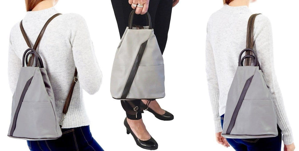 Rucksack Backpack Shoulder Bag Vera Pelle Super Soft Italian Leather Convertible