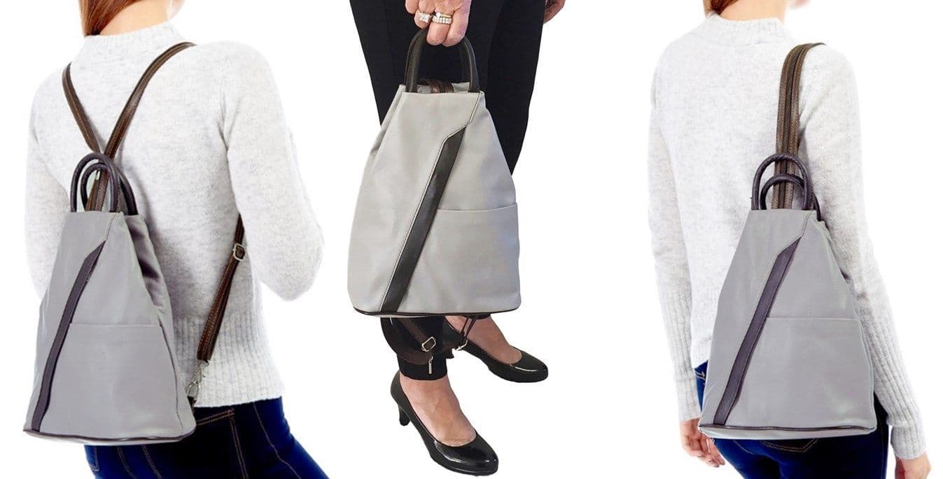 Rucksack Backpack Shoulder Bag Vera Pelle Super Soft Italian Leather Convertible