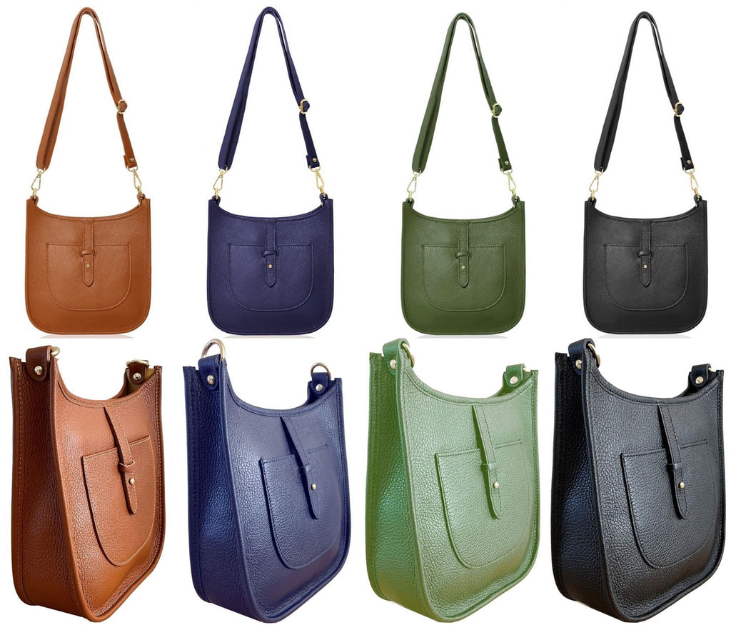 Saddle Bag Italian Leather Crossbody Shoulder Bag (Brighter Colours)