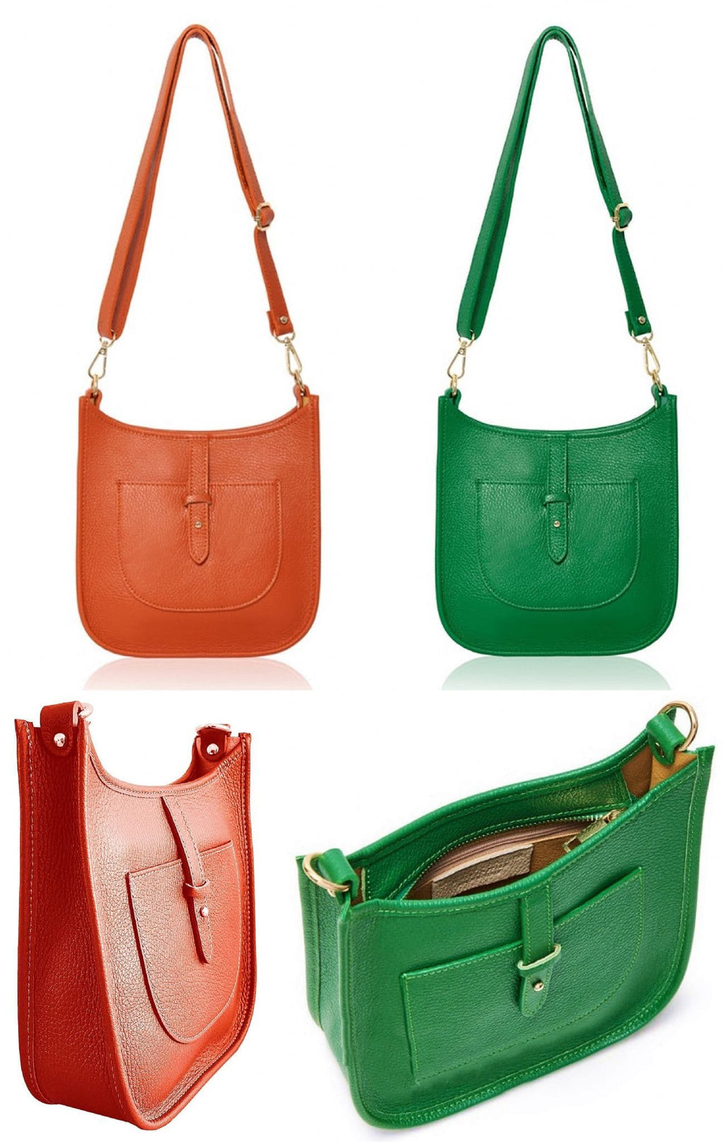 Saddle Bag Italian Leather Crossbody Shoulder Bag (Brighter Colours)