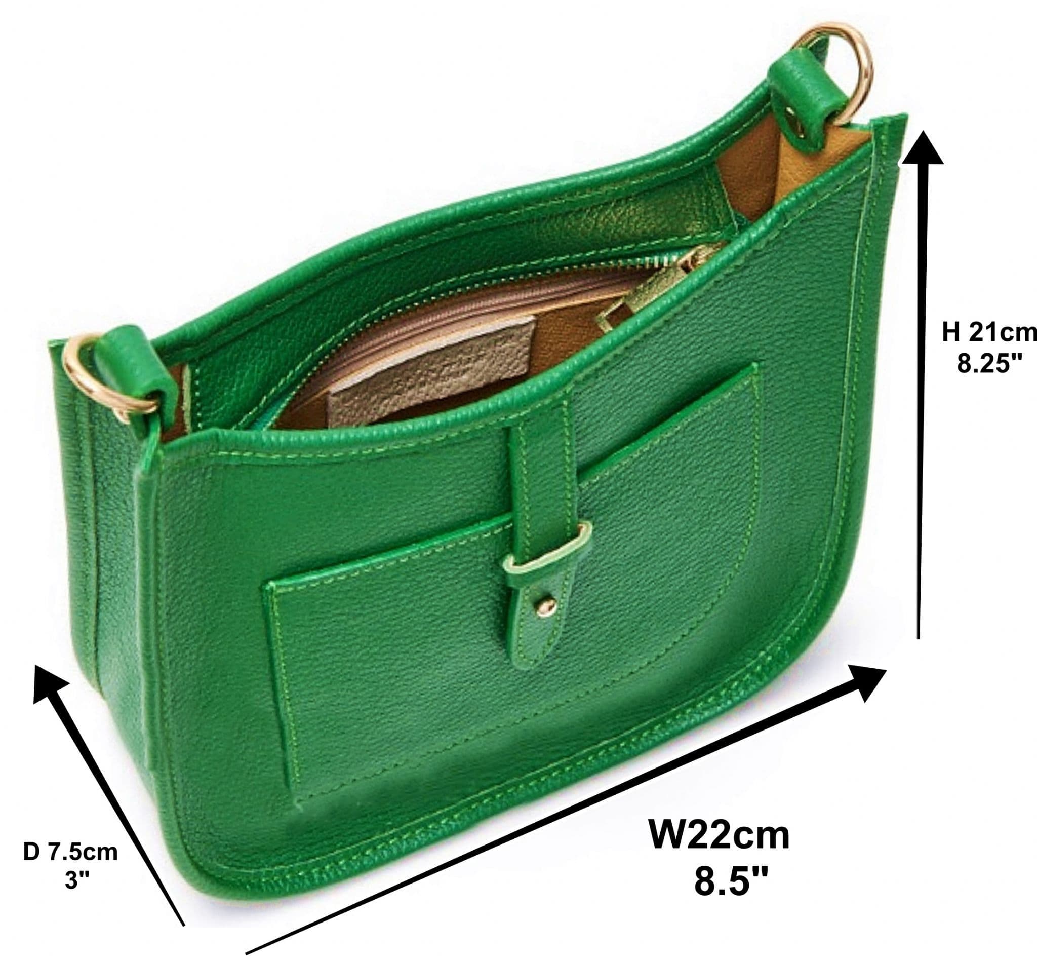 Saddle Bag Italian Leather Crossbody Shoulder Bag (Brighter Colours)