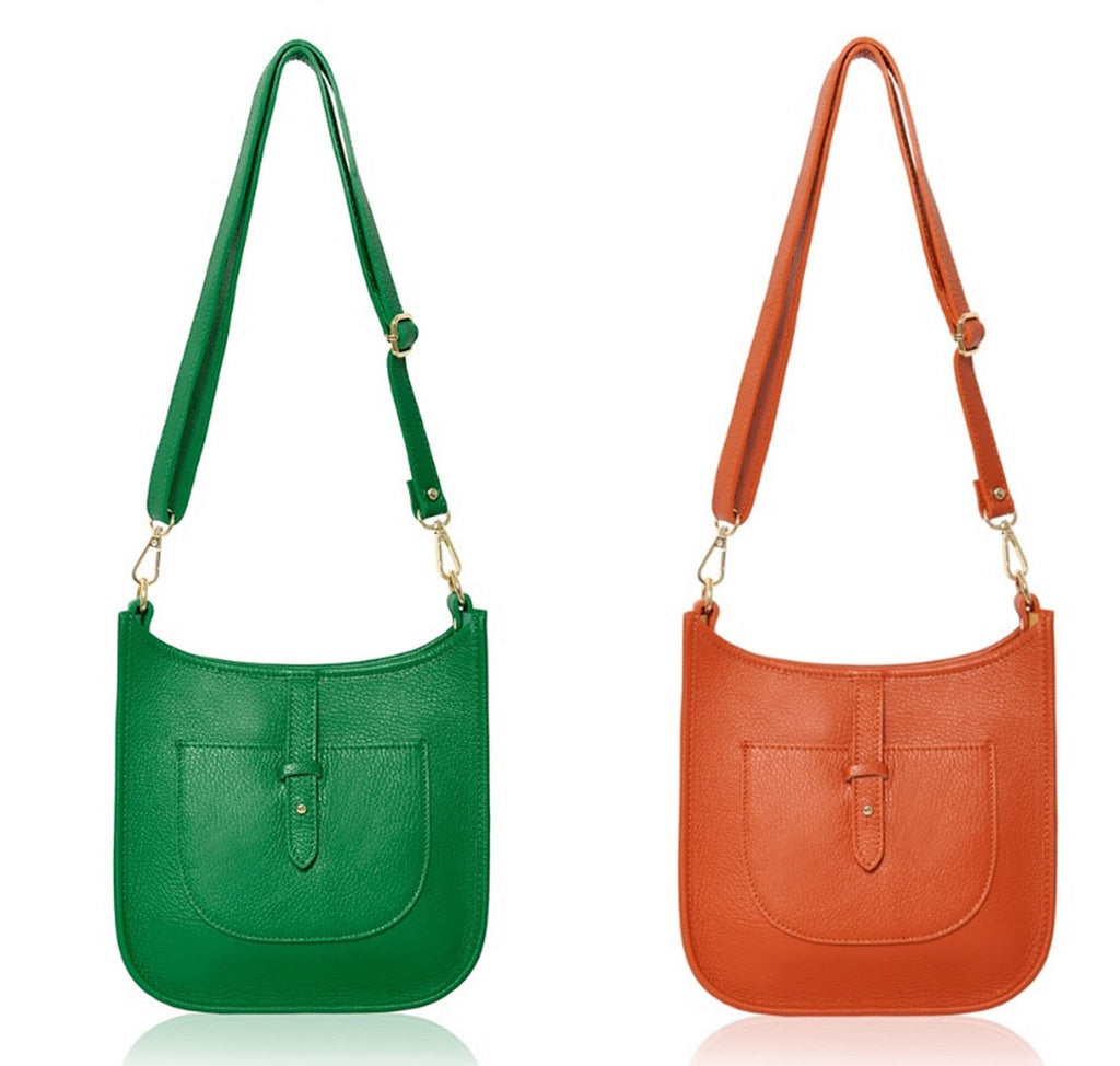 Saddle Bag Italian Leather Crossbody Shoulder Bag (Darker Colours)