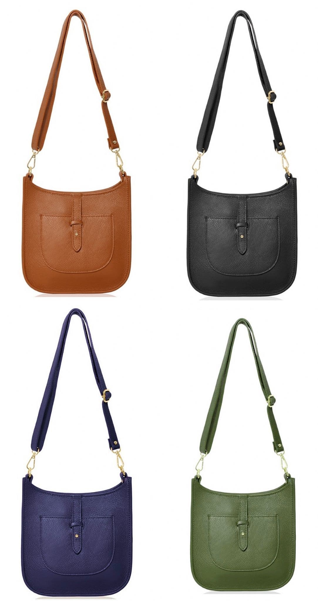 Saddle Bag Italian Leather Crossbody Shoulder Bag (Darker Colours)