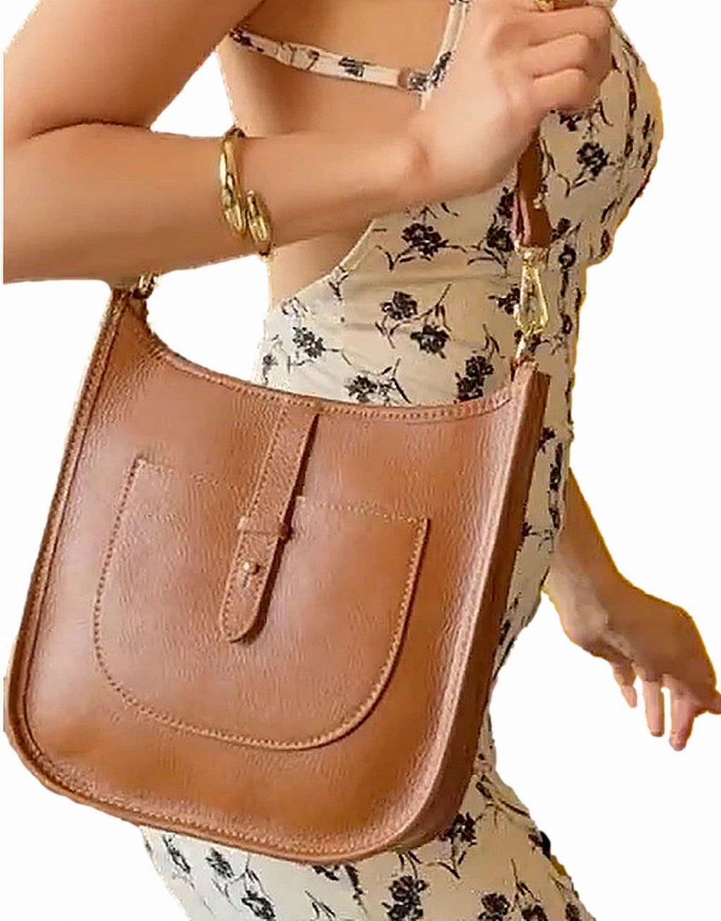 Saddle Bag Italian Leather Crossbody Shoulder Bag (Darker Colours)