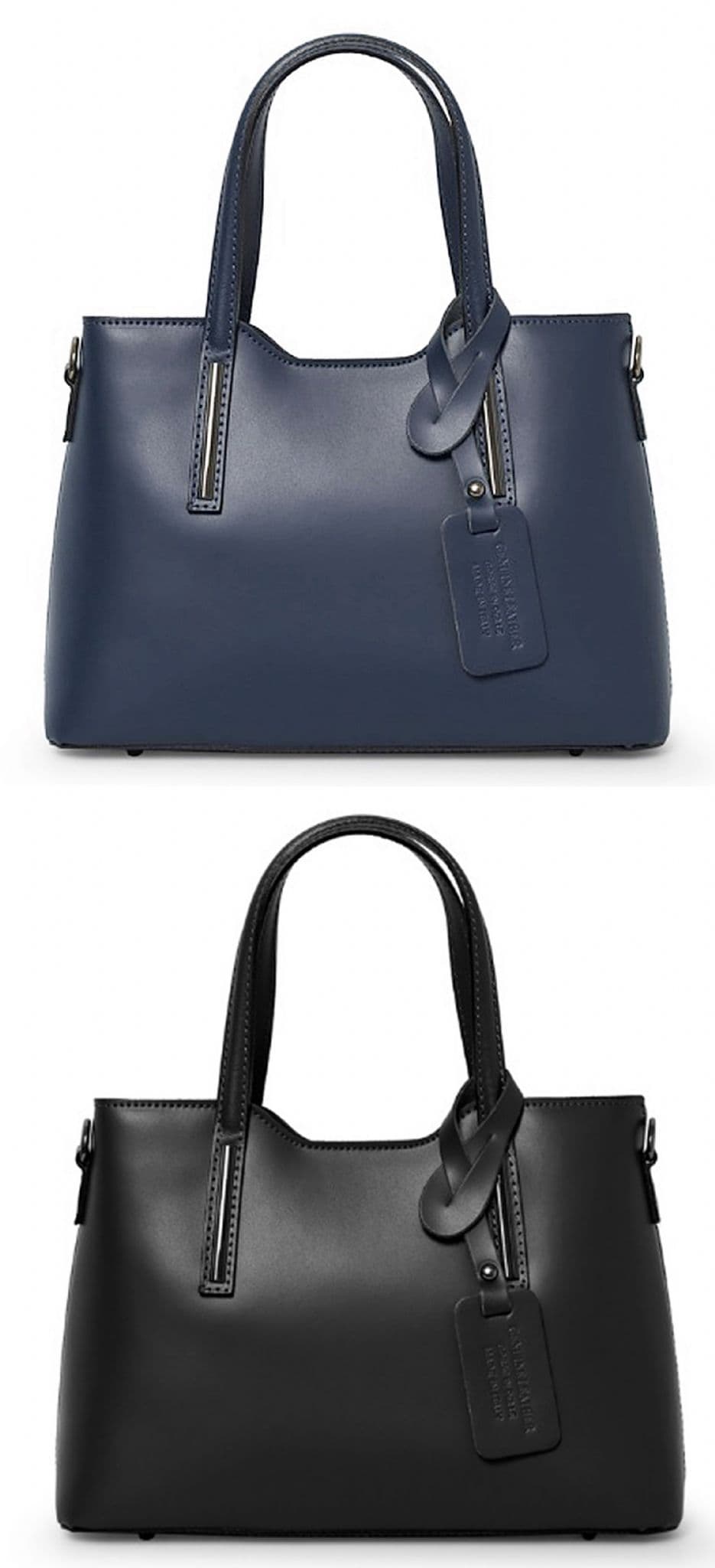 Sale Was £69.99 Now £59.99 Italian Leather Structured Top Handle Bag Shoulder Bag Detachable Strap