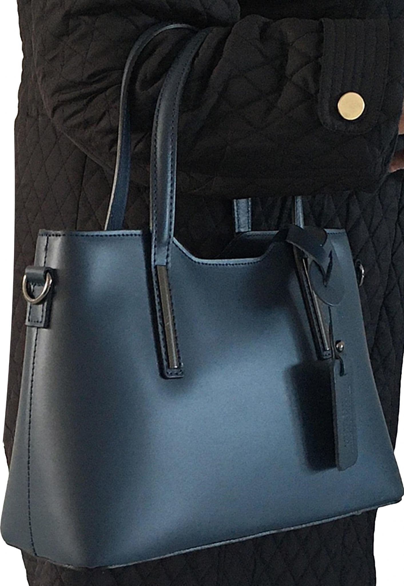 Sale Was £69.99 Now £59.99 Italian Leather Structured Top Handle Bag Shoulder Bag Detachable Strap