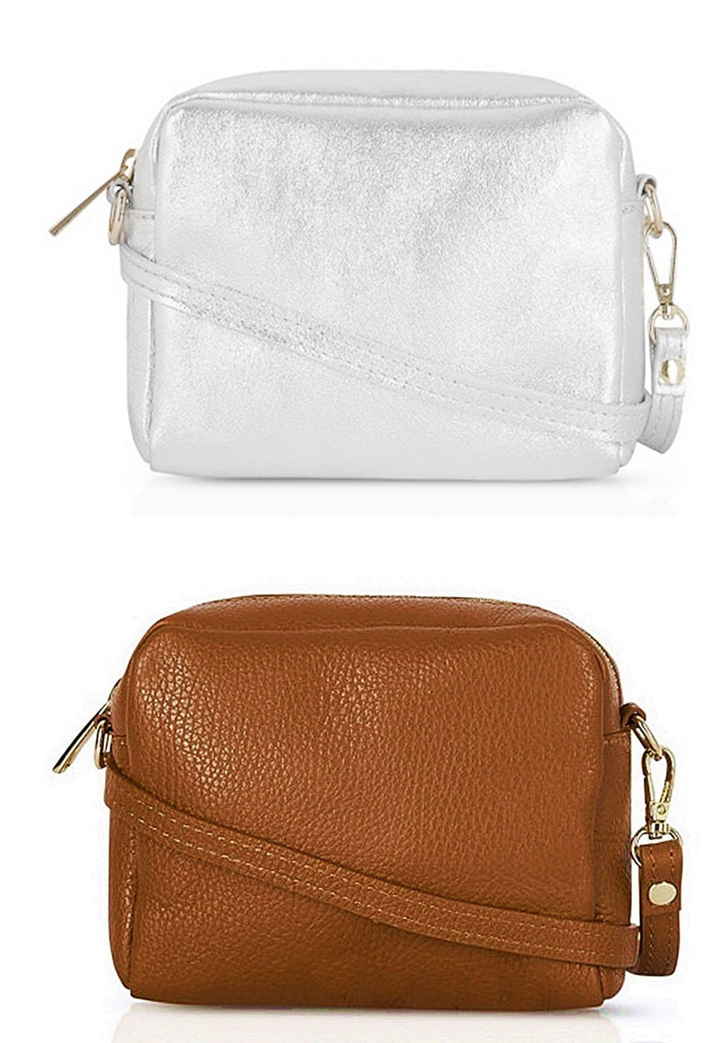Small Camera Style Bag Soft Italian Leather Crossbody/Shoulder Bag Adjustable Strap & Wrist Strap