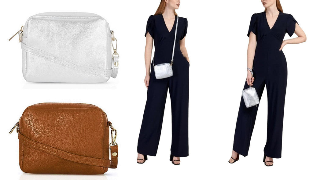 Small Camera Style Bag Soft Italian Leather Crossbody/Shoulder Bag Adjustable Strap & Wrist Strap