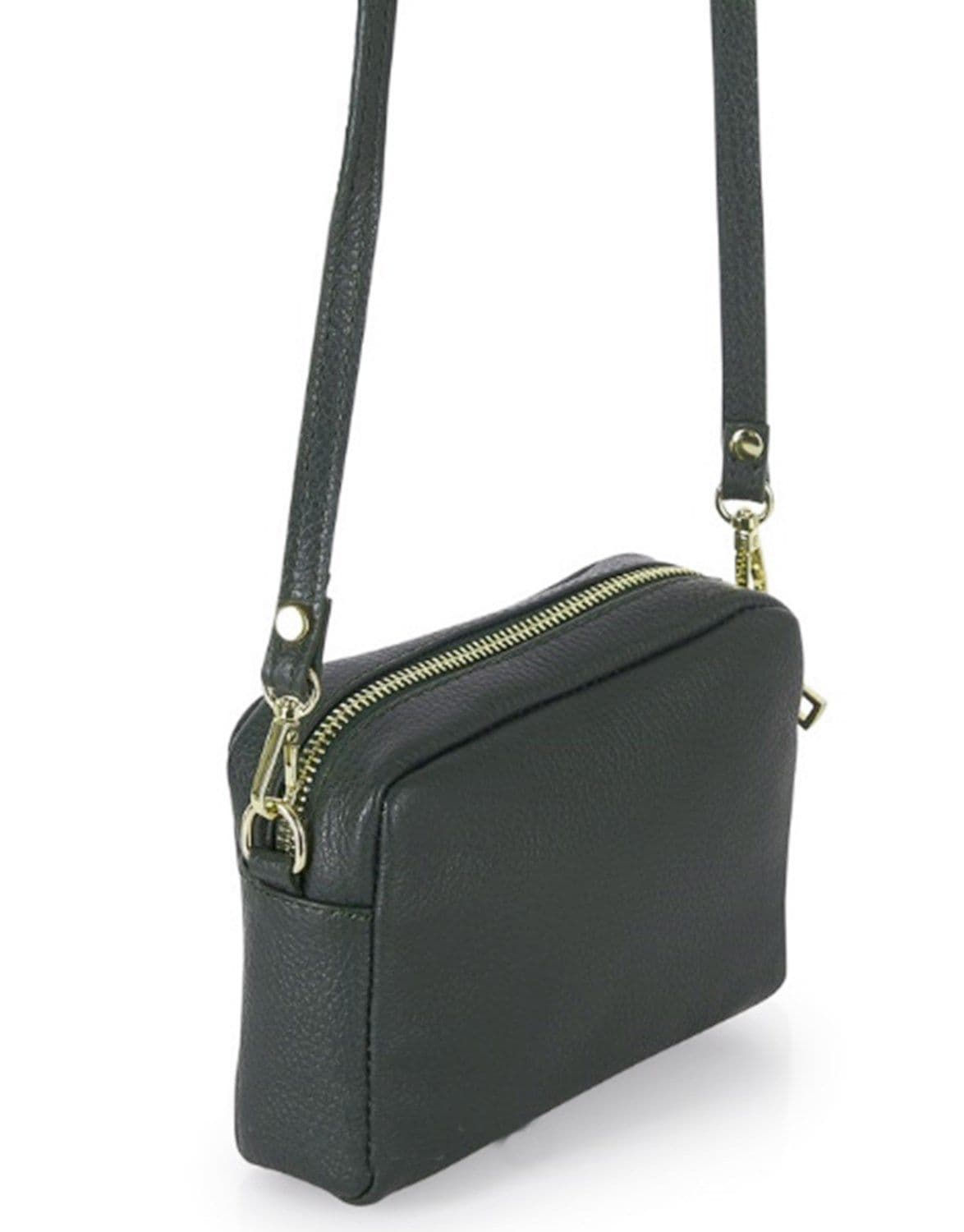 Small Camera Style Bag Soft Italian Leather Crossbody/Shoulder Bag Adjustable Strap & Wrist Strap