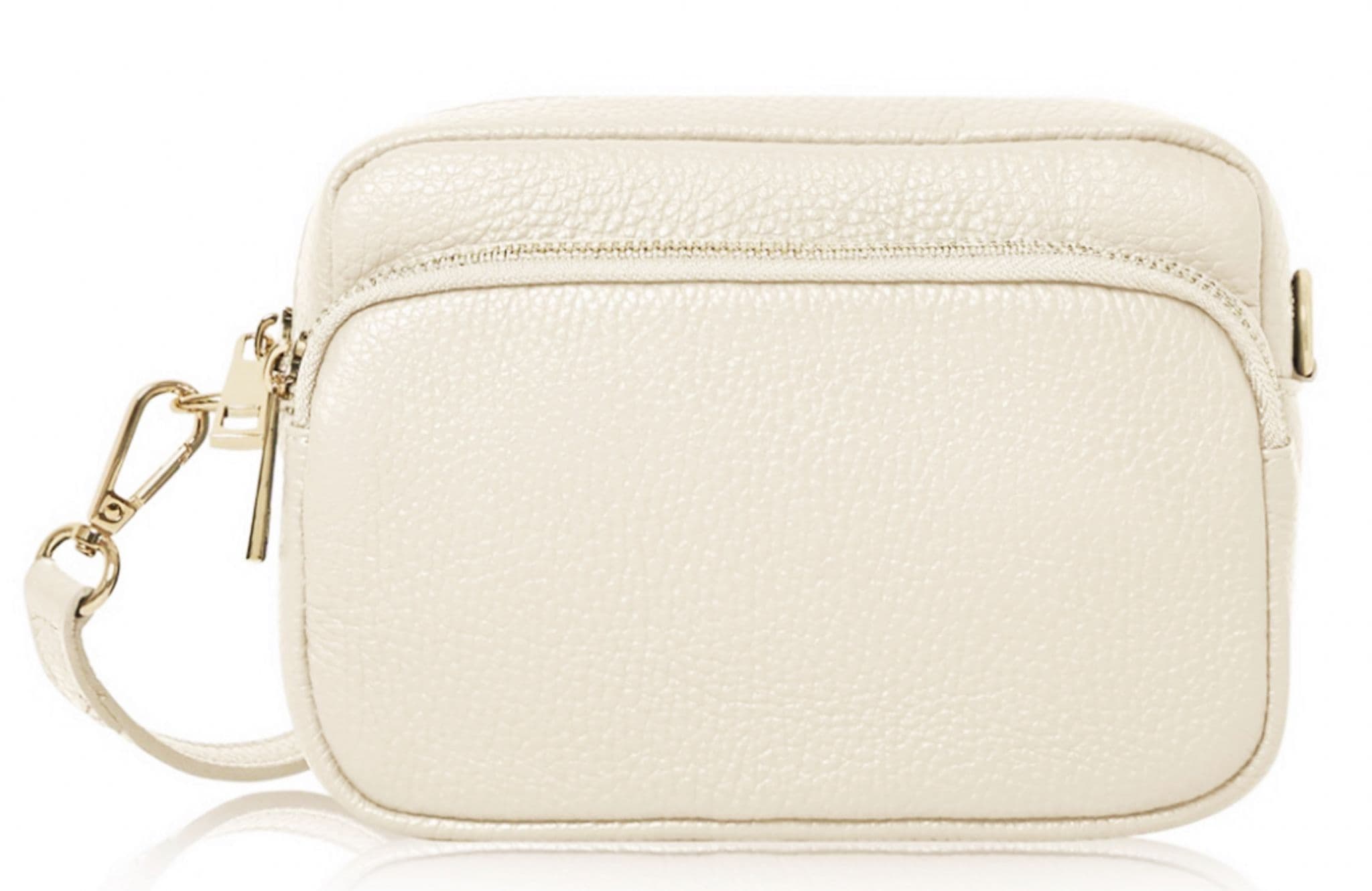 Small Crossbody Shoulder Bag Double Zipped & Compartments Italian Leather Handbag  (Lighter Colours)