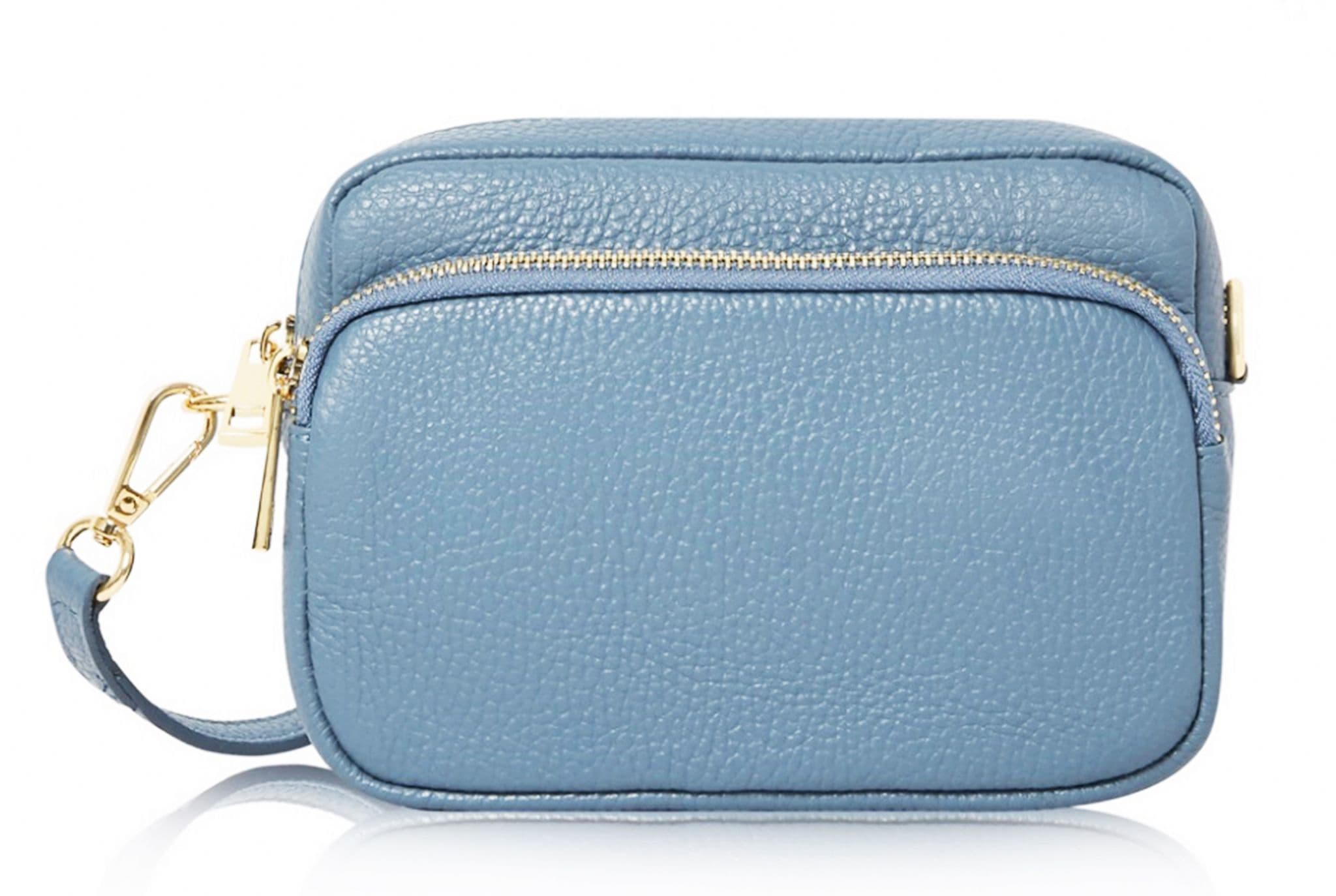 Small Crossbody Shoulder Bag Double Zipped & Compartments Italian Leather Handbag  (Lighter Colours)