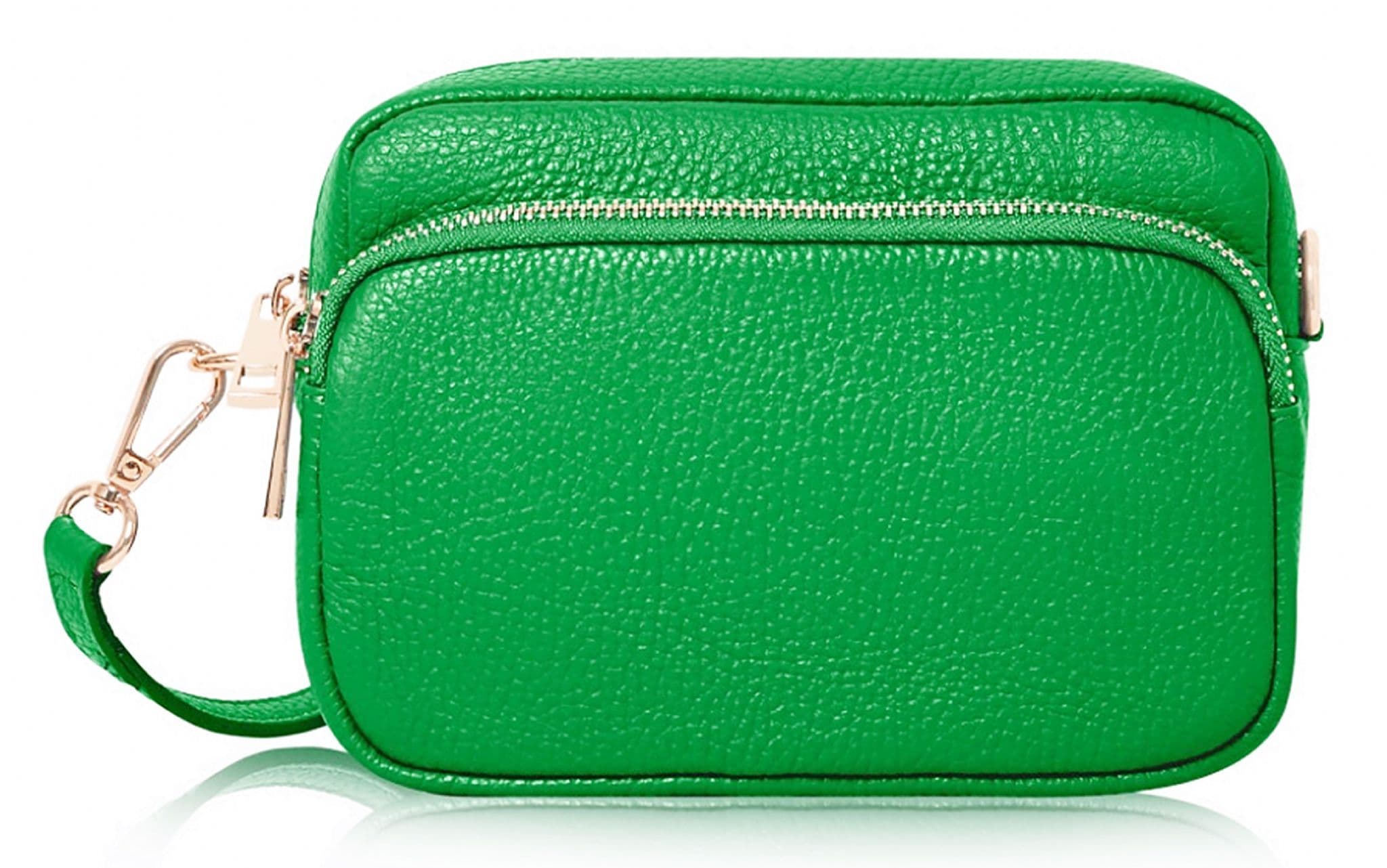 Small Crossbody Shoulder Bag Double Zipped & Compartments Italian Leather Handbag  (Lighter Colours)