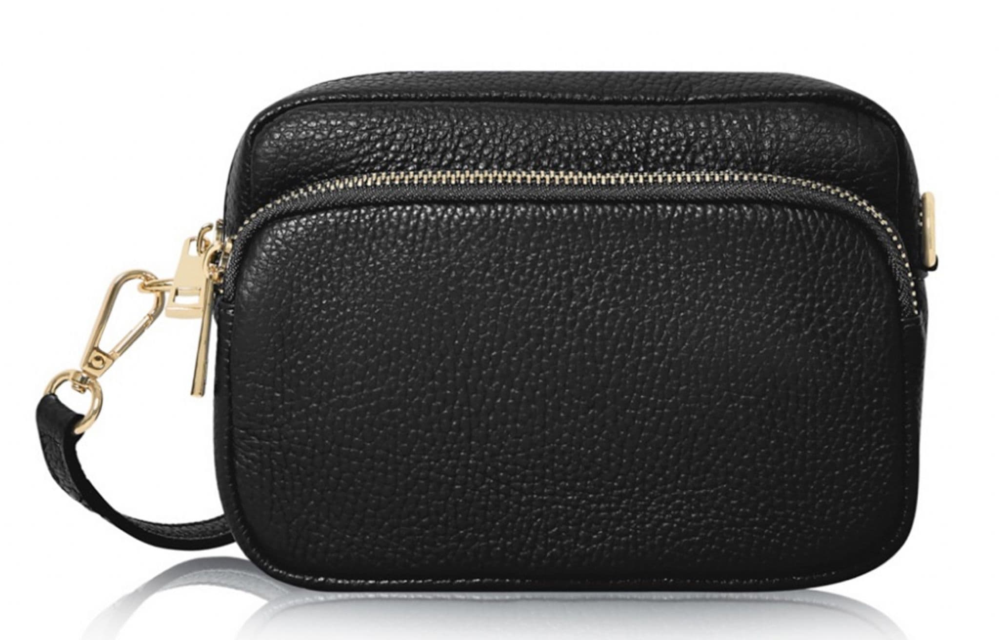 Small Double Compartment Crossbody Bag Shoulder Bag Italian Leather Camera Handbag (Darker Colours)