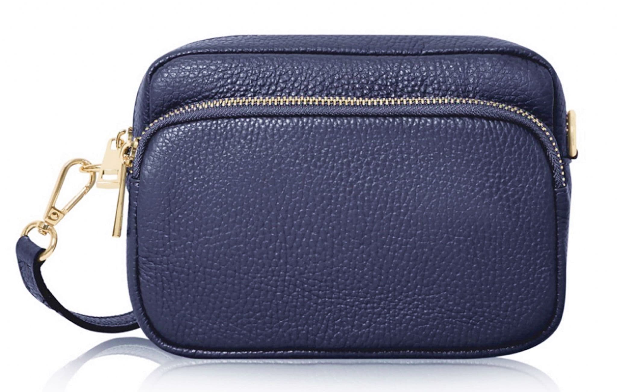 Small Double Compartment Crossbody Bag Shoulder Bag Italian Leather Camera Handbag (Darker Colours)