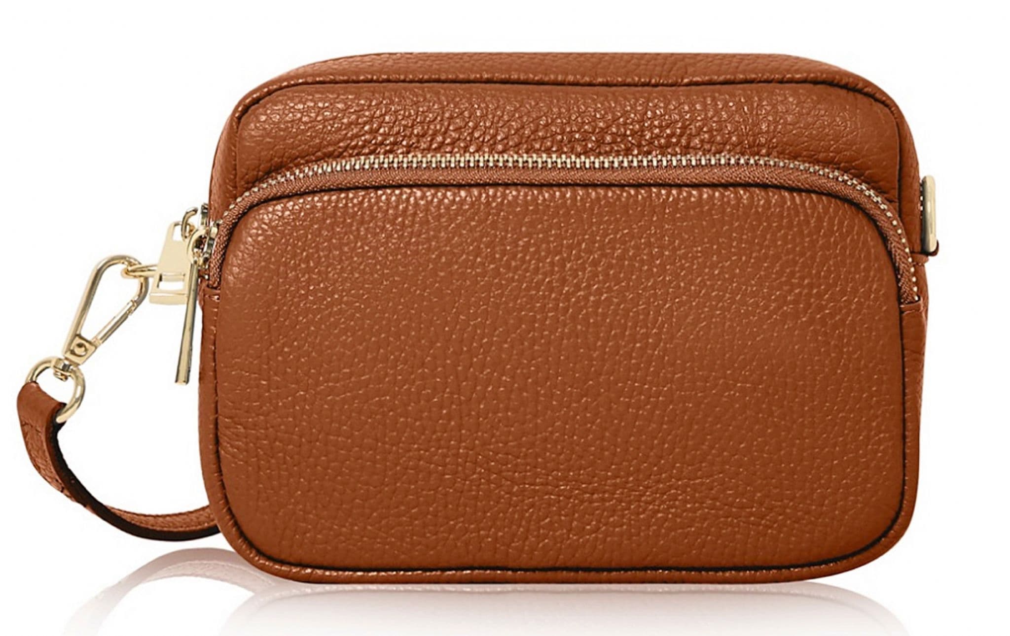 Small Double Compartment Crossbody Bag Shoulder Bag Italian Leather Camera Handbag (Darker Colours)