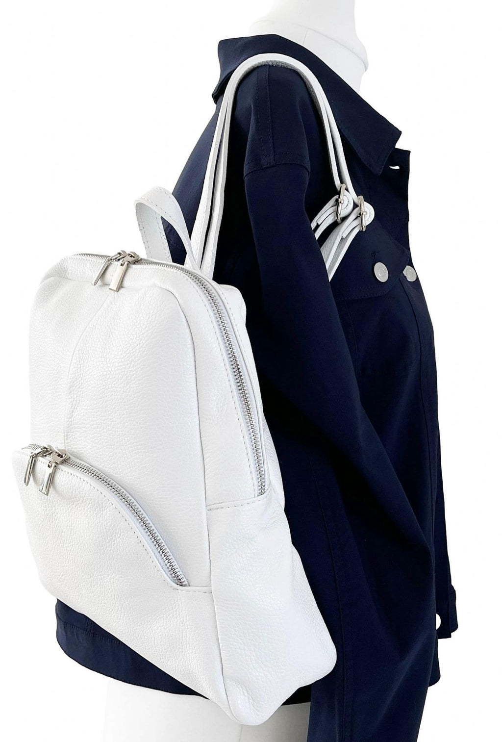 Soft Grained Italian Leather Rucksack Backpack Handmade Many Pockets & Compartments (Bright Colours)