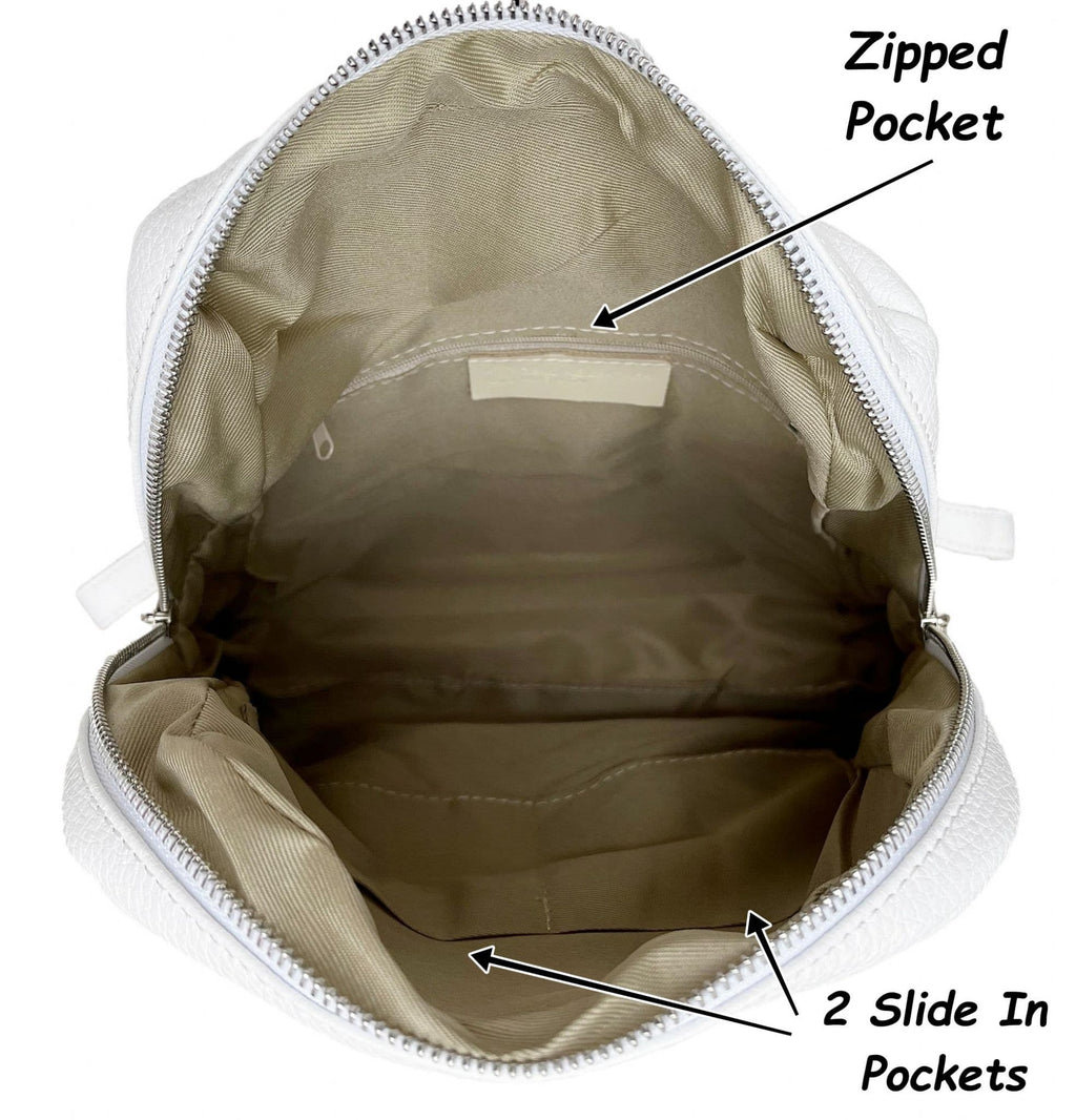 Soft Grained Italian Leather Rucksack Backpack Handmade Many Pockets & Compartments (Bright Colours)