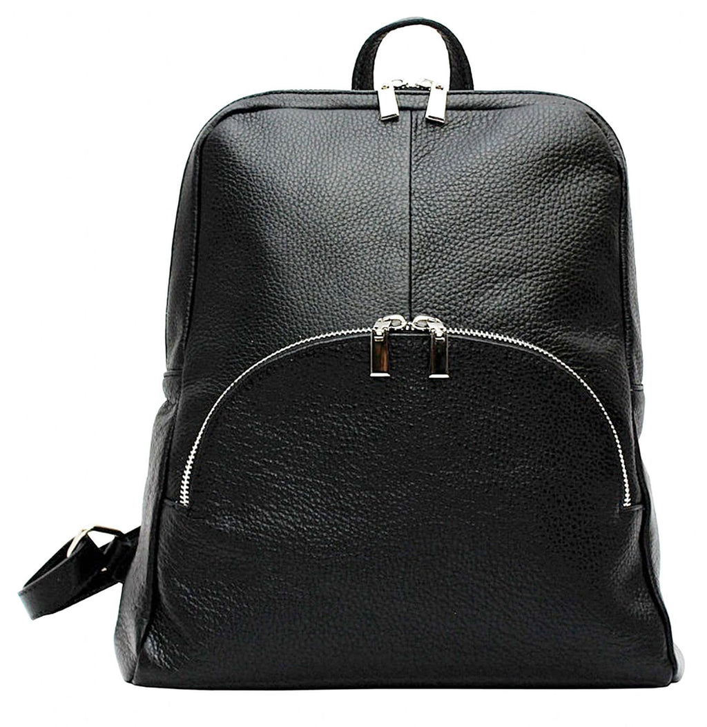 Soft Grained Italian Leather Rucksack Backpack Handmade Many Pockets & Compartments (Dark Colours)