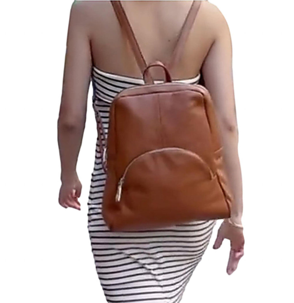 Soft Grained Italian Leather Rucksack Backpack Handmade Many Pockets & Compartments (Dark Colours)