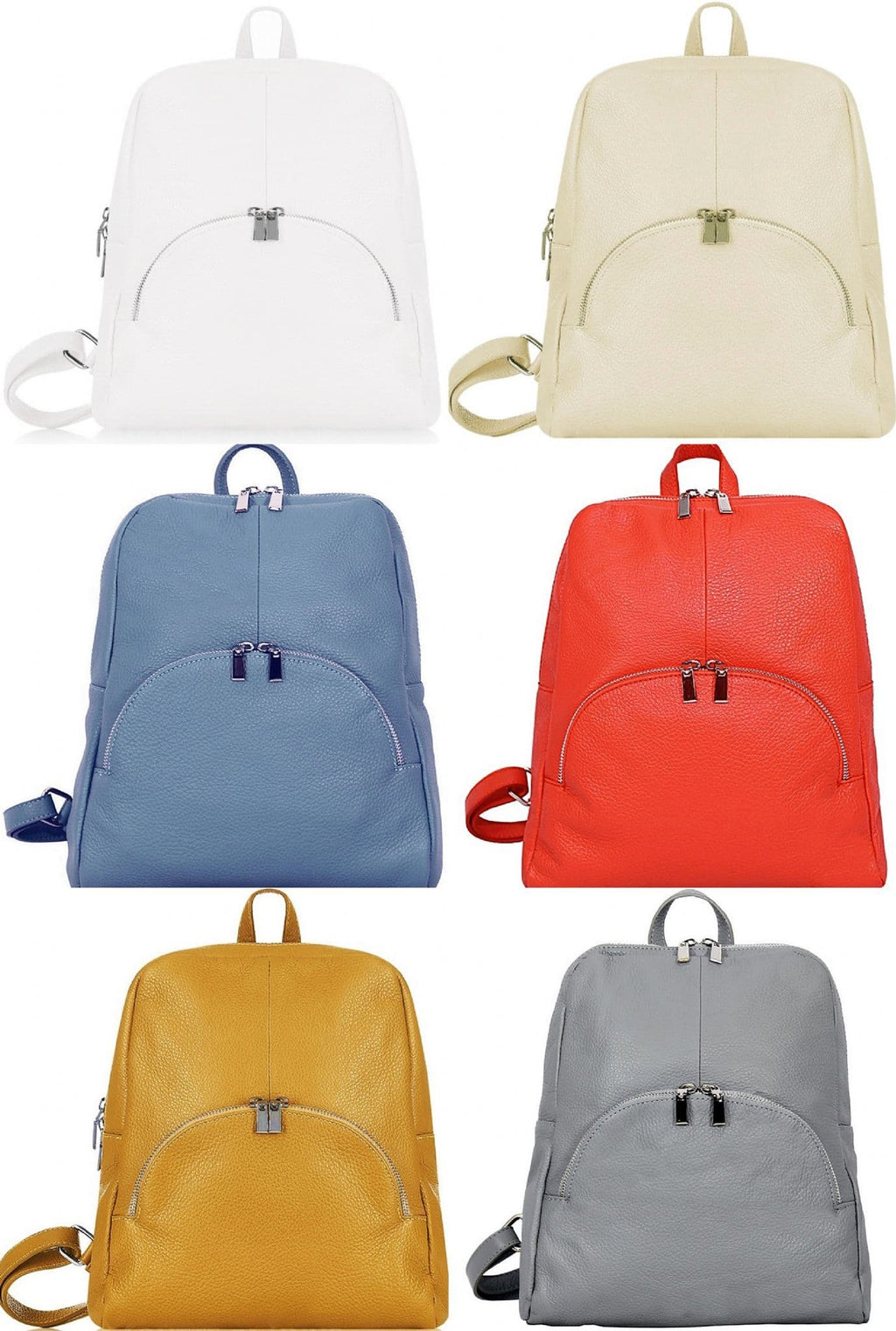 Soft Grained Italian Leather Rucksack Backpack Handmade Many Pockets & Compartments (Dark Colours)