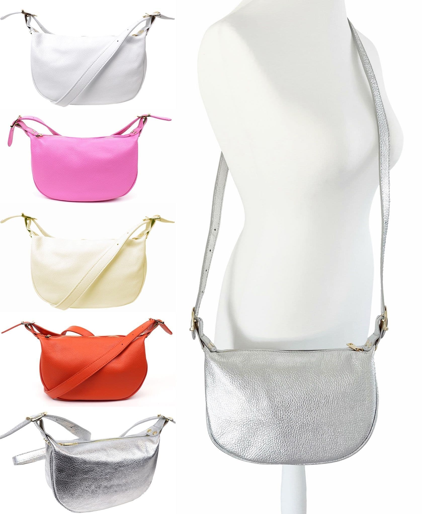 Soft Italian Leather Slouch Bag Crossbody Sling Bag Shoulder Slouch Bag (Brighter)